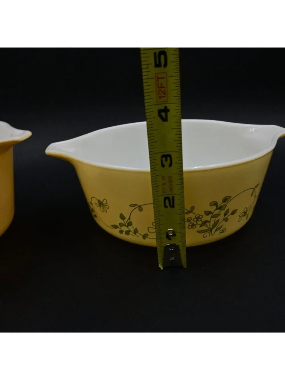 Pyrex Shenandoah Casserole Set of 3 Serving Bowls Yellow Floral No Lids